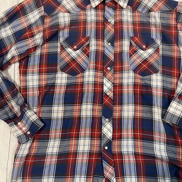 Wrangler Western Style Snap Button Shirt Men's 2XL - Picture 3 of 9